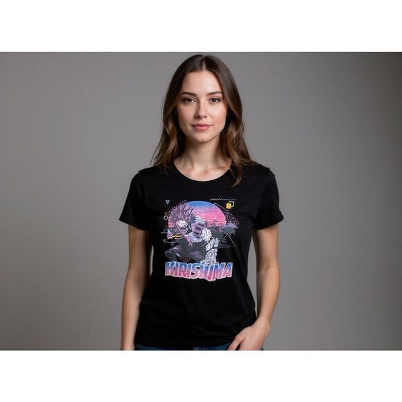 Anime Kirishima Pink Graphic Shirt Size Medium #4 - Picture 1 of 3